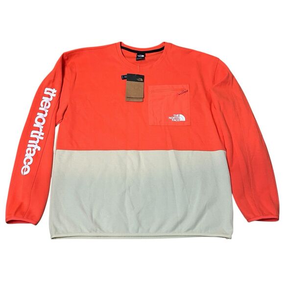 The North Face Mens L Tech Crew Sweatshirt Orange Pullover Outdoor Gorpcore NEW - Picture 15 of 15